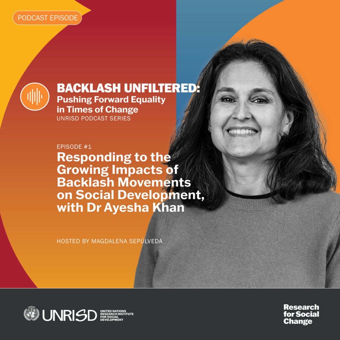 Cover art for the UNRISD Podcasts series on responding to backlash movements against gender justice.