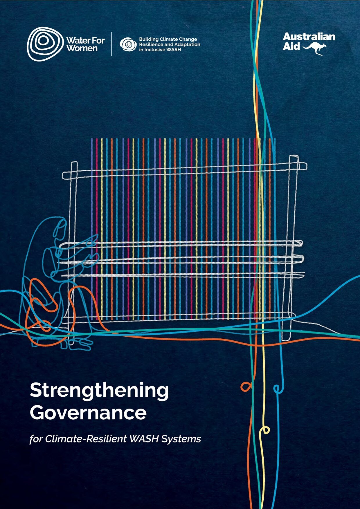 Cover of the Water for Women learning brief 'Strengthening Governance for Climate-Resilient WASH Systems'.