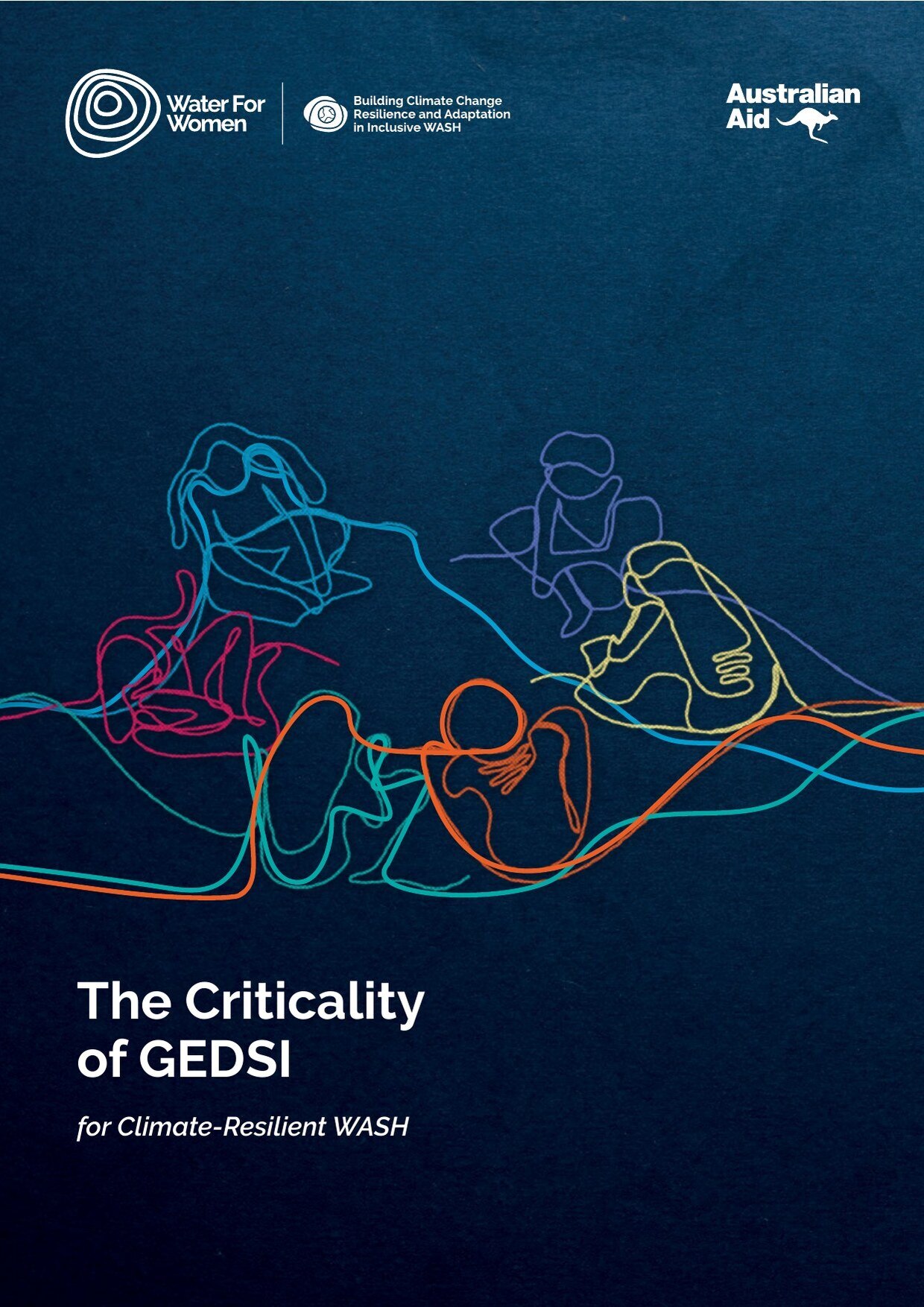 Cover of the Water for Women learning brief 'The Criticality of GEDSI for Climate-Resilient WASH'.