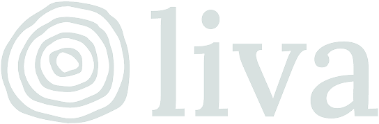 Logo Liva avec un motif de cercles concentriques à gauche du mot liva.