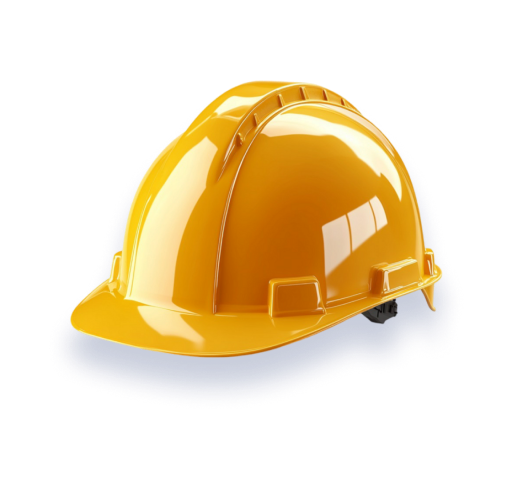 Yellow safety helmet item record syncing to connected tools