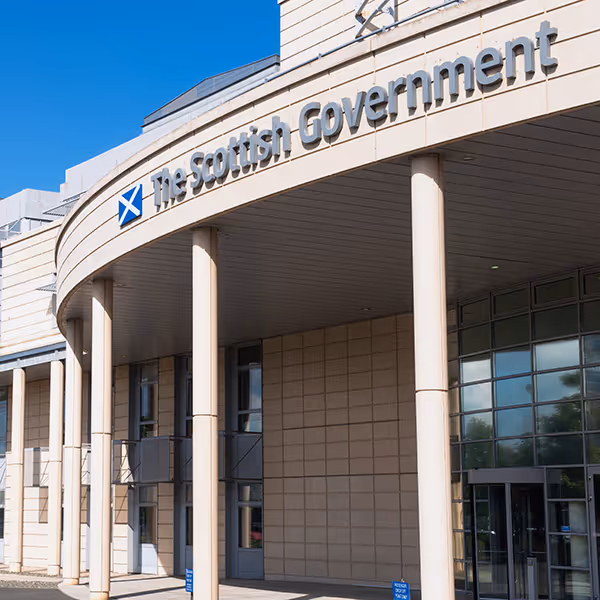 Scottish Government building representing Elcom's partnership with Scottish public sector organisations