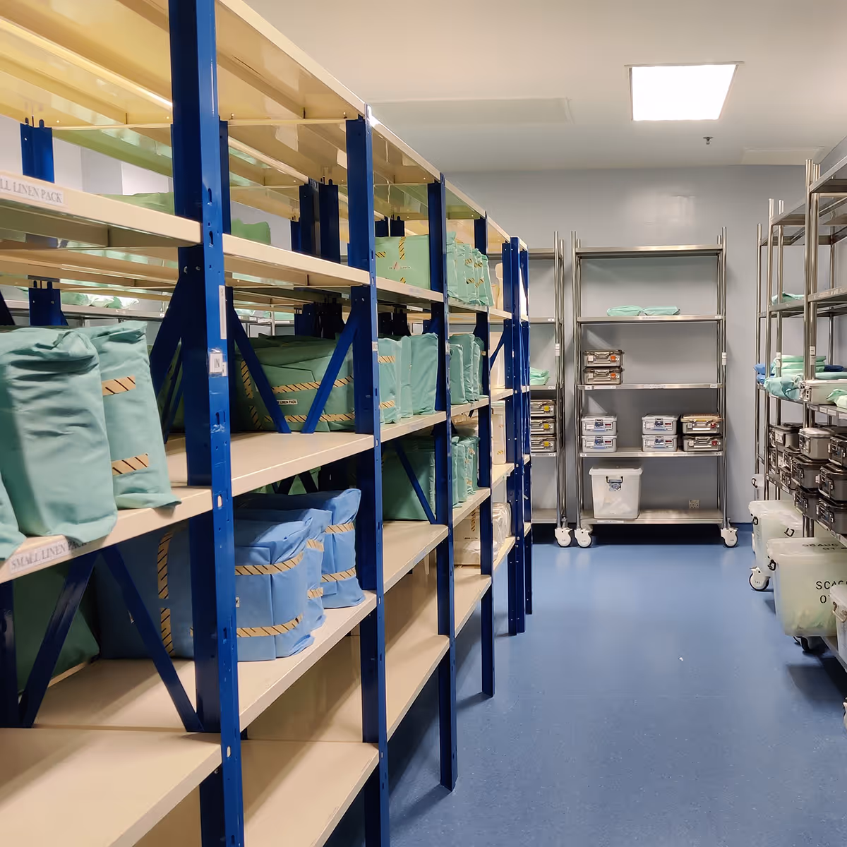 Medical supplies in hospital stores representing Elcom's inventory management solutions for NHS trusts