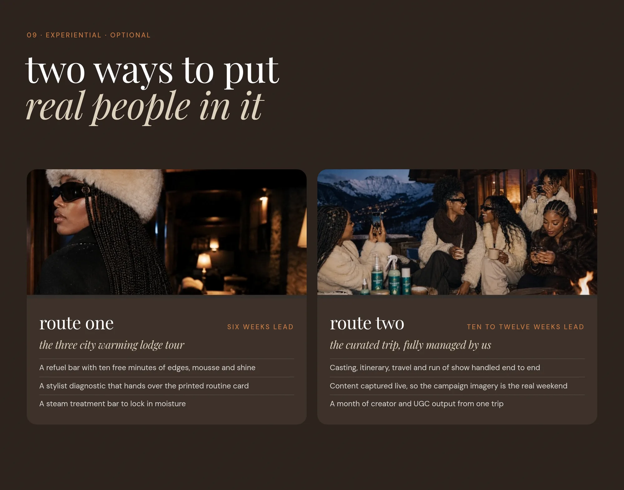09 · Experiential · optional two ways to put real people in it