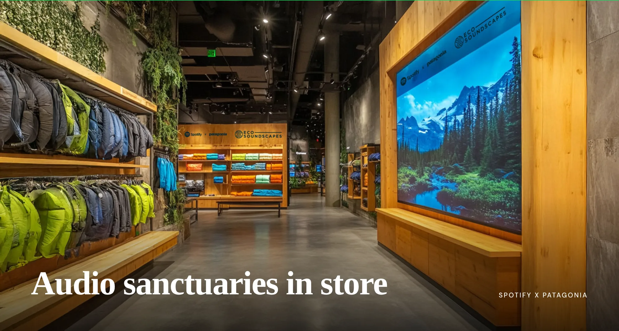 Audio sanctuaries in store Spotify x Patagonia