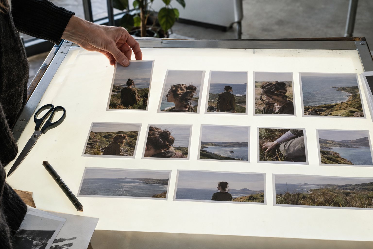 Printed frames from one shoot cut into vertical, square and wide crops