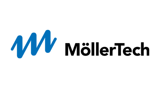 Moeller Group logo with blue stylized M and black text Moeller Group and moellertech GmbH.
