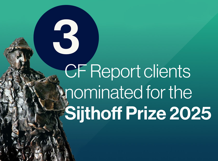 Three CF Report clients nominated for the FD Henri Sijthoff Prize 2025