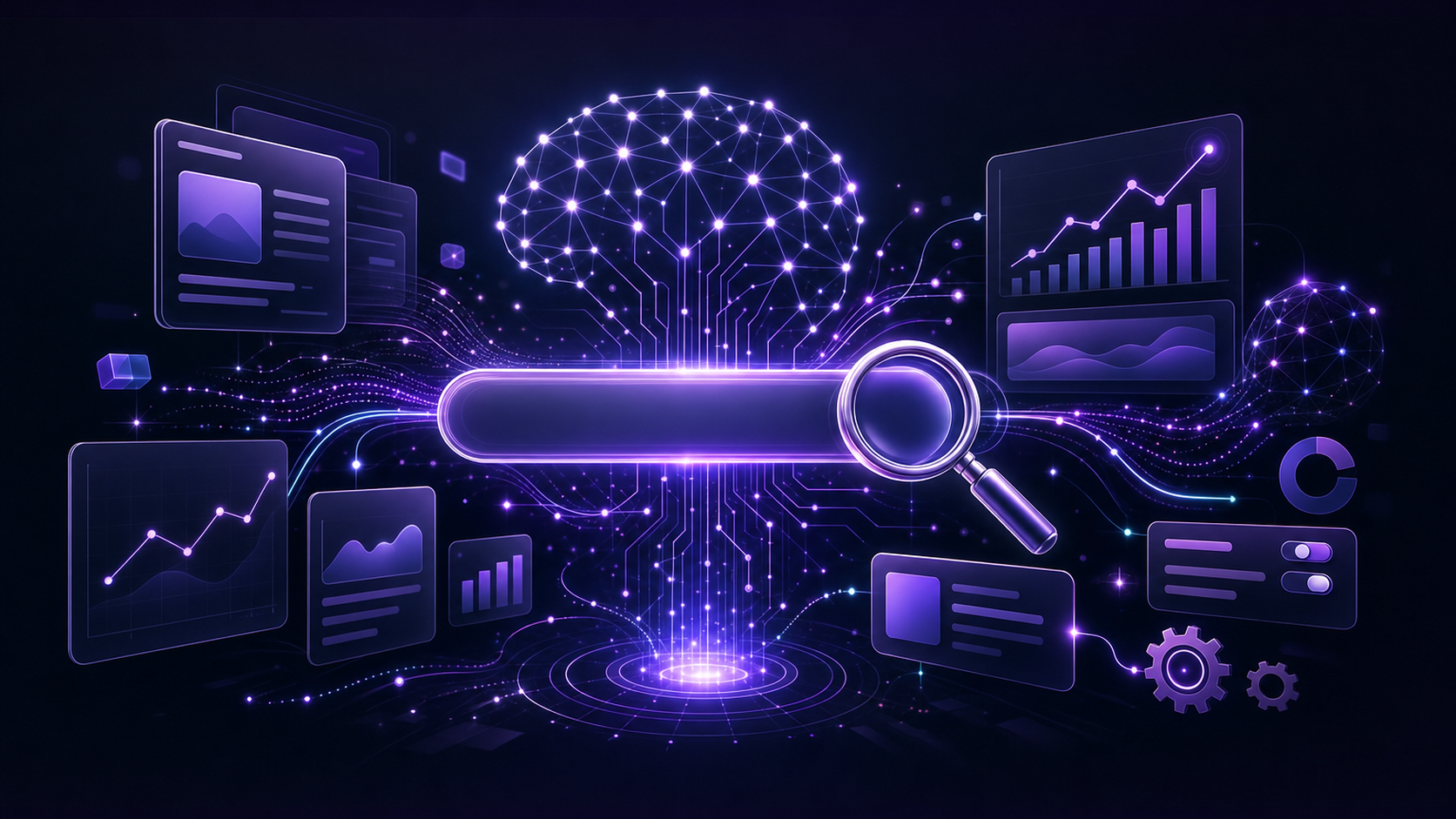 Is SEO dead in the AI era abstract AI search visualization