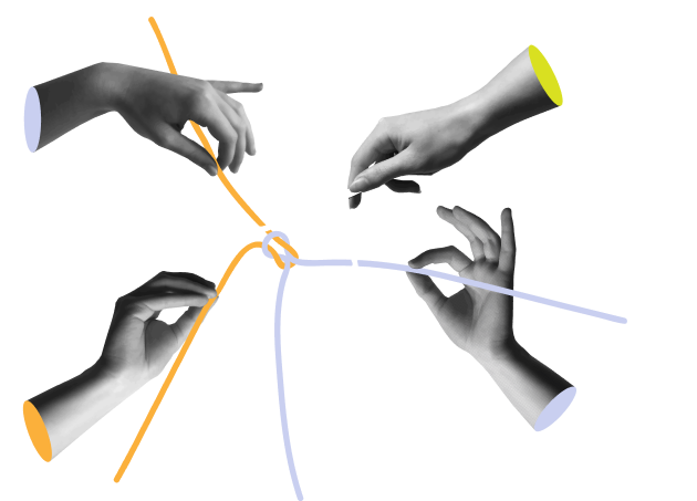 hands on the details