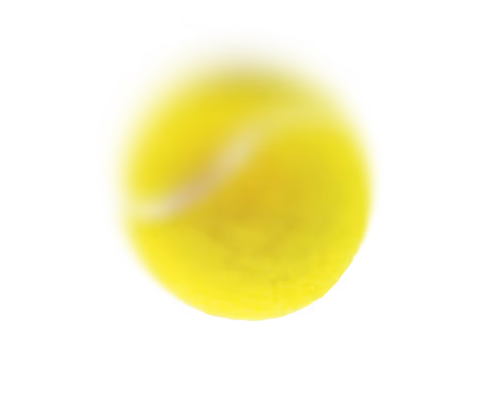 Une balle de tennis jaune sur fond noir.