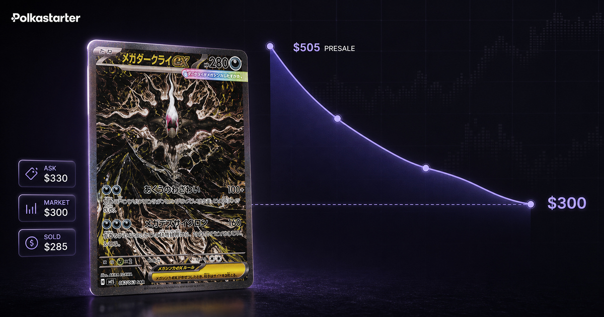Pitch Black prices after launch: the Mega Darkrai ex SIR falling from presale highs toward its market level