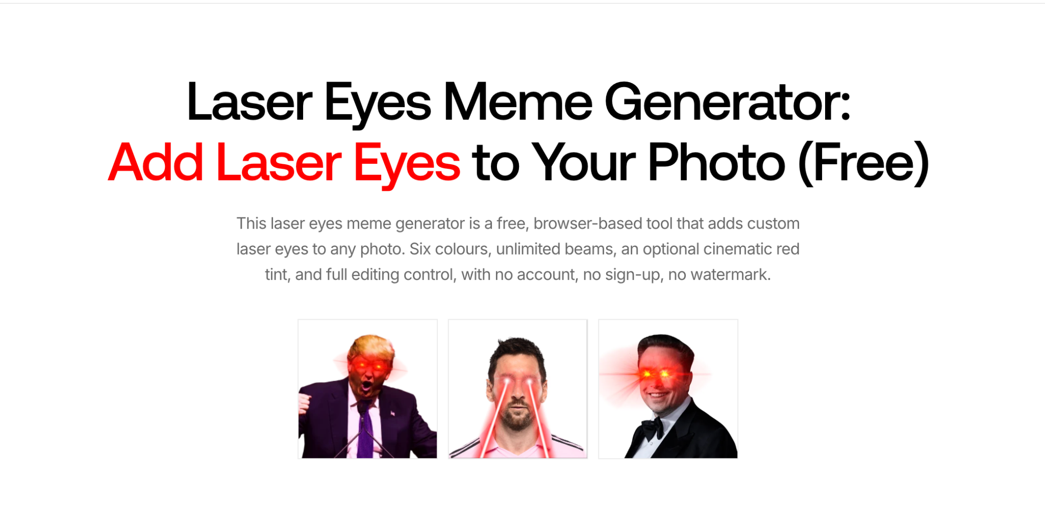 Free laser eyes generator red beam examples