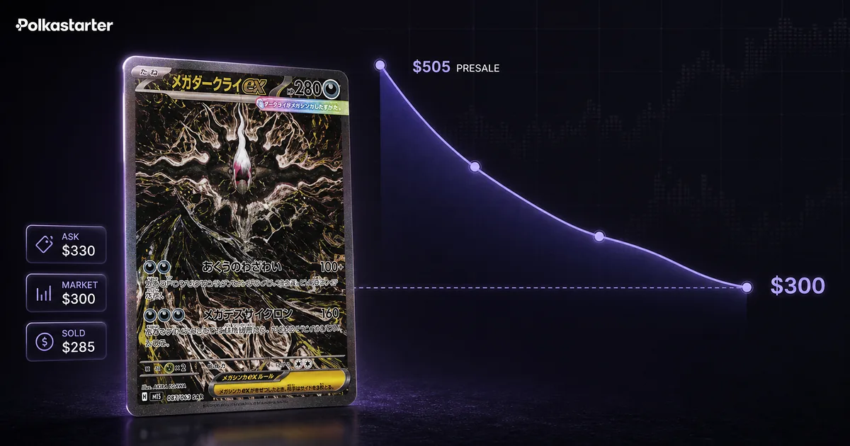 Pitch Black prices after launch: the Mega Darkrai ex SIR falling from presale highs toward its market level