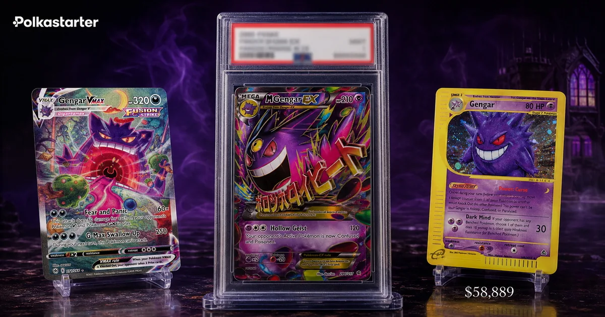 The most valuable Gengar cards: the Mega Gengar ex SIR, Gengar VMAX Alt Art, and the vintage grails