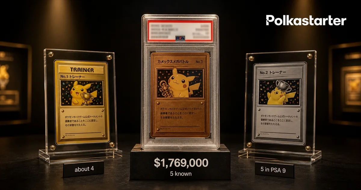 The Rarest Pokemon Cards, Ranked, Trophy Pikachu cards: the 1997 tournament trio and the 1998 Mega Battle prizes with population counts