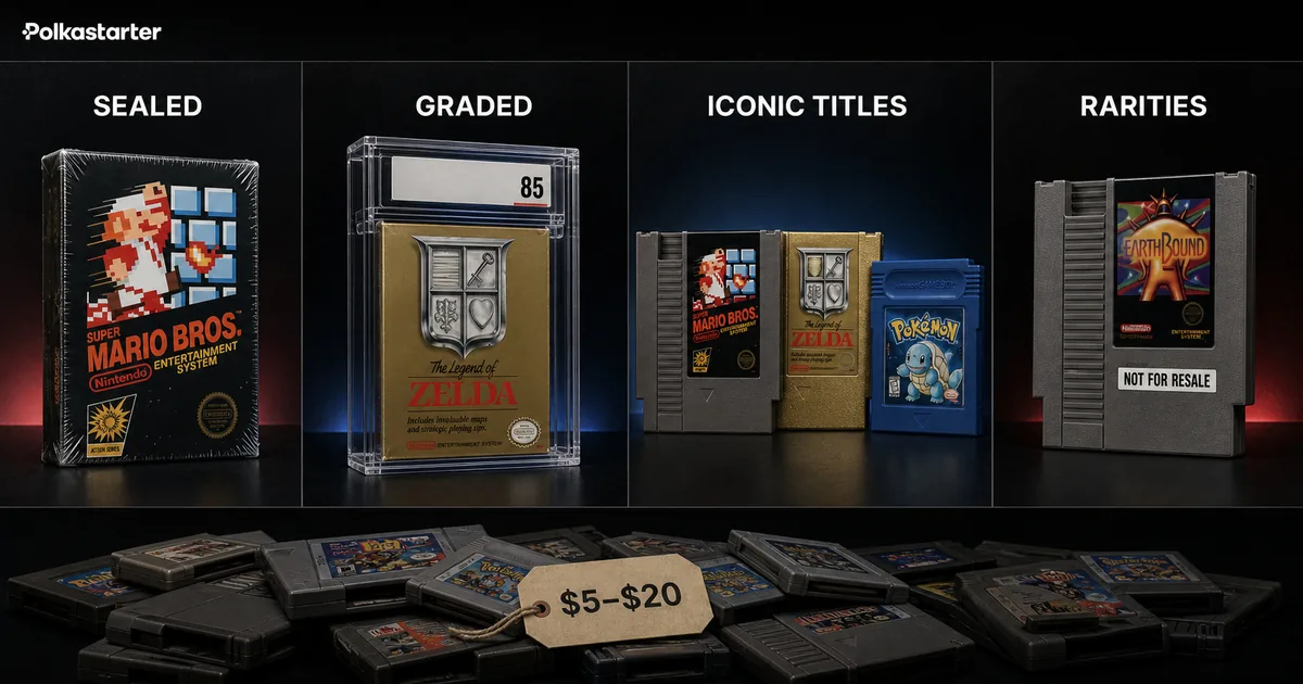 What Actually Has Value, What makes an old game valuable: sealed condition, WATA or VGA grading, iconic titles, and early prints