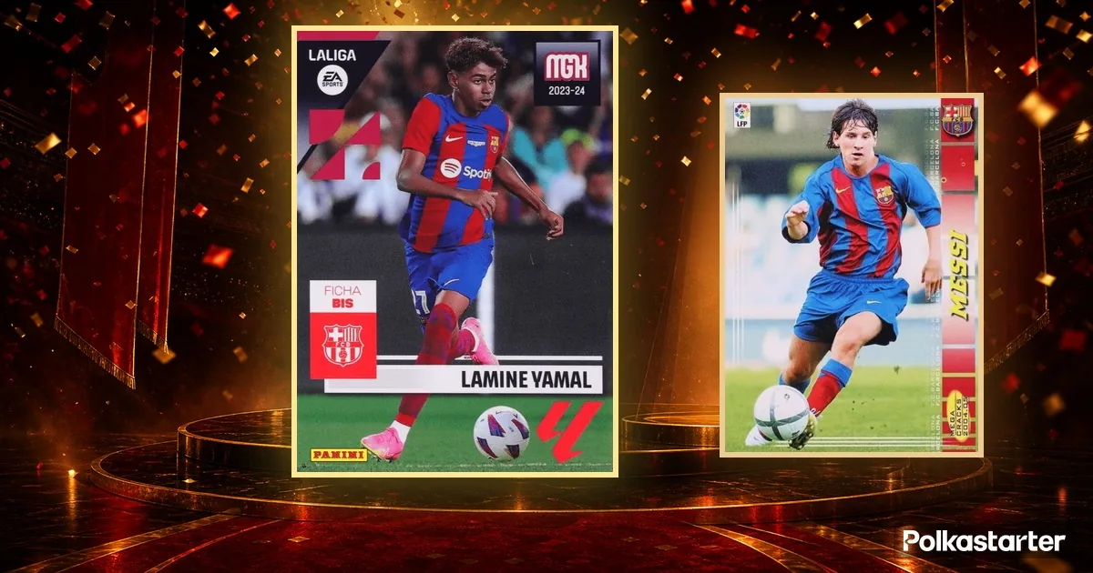 Lamine Yamal's rookie card crowned by the World Cup title at 19, beside Messi's record rookie after his last dance