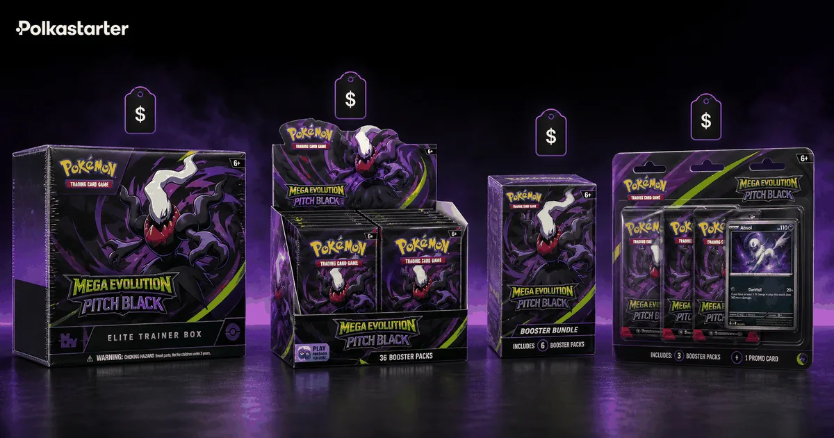 The Pitch Black product lineup: Elite Trainer Box, booster box, booster bundle, and blister, compared for value