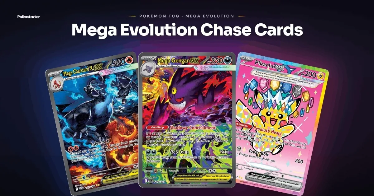 The top Mega Evolution chase cards, led by the Mega Gengar ex Special Illustration Rare, the most valuable pull