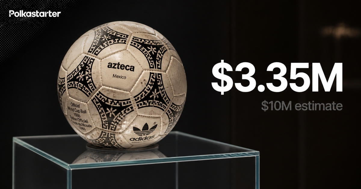 Adidas Azteca match ball from Maradona's 1986 Hand of God game on display at Heritage Auctions