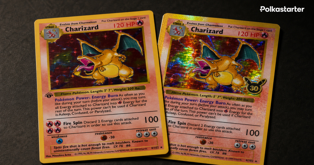 Base Set Charizard reprint with Pikachu stamp confirmed for the Pokemon TCG 30th Celebration set
