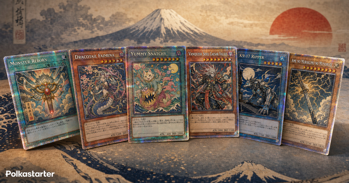 The Starlight Ukiyo-e Monster Reborn" | `The six ukiyo-e alternate artwork cards in the Limited Pack World Championship 2026 including Monster Reborn and Dracotail Faimena
