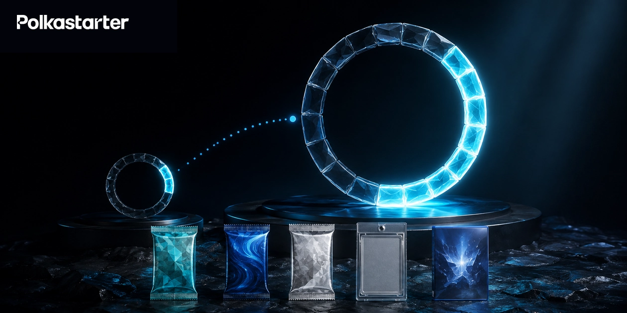 SUI token flowing through a fast network toward real trading cards and boxed videogames
