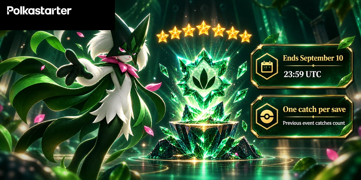 Raid reminder illustration with September 10 23:59 UTC and one catch per save beside a Meowscarada silhouette