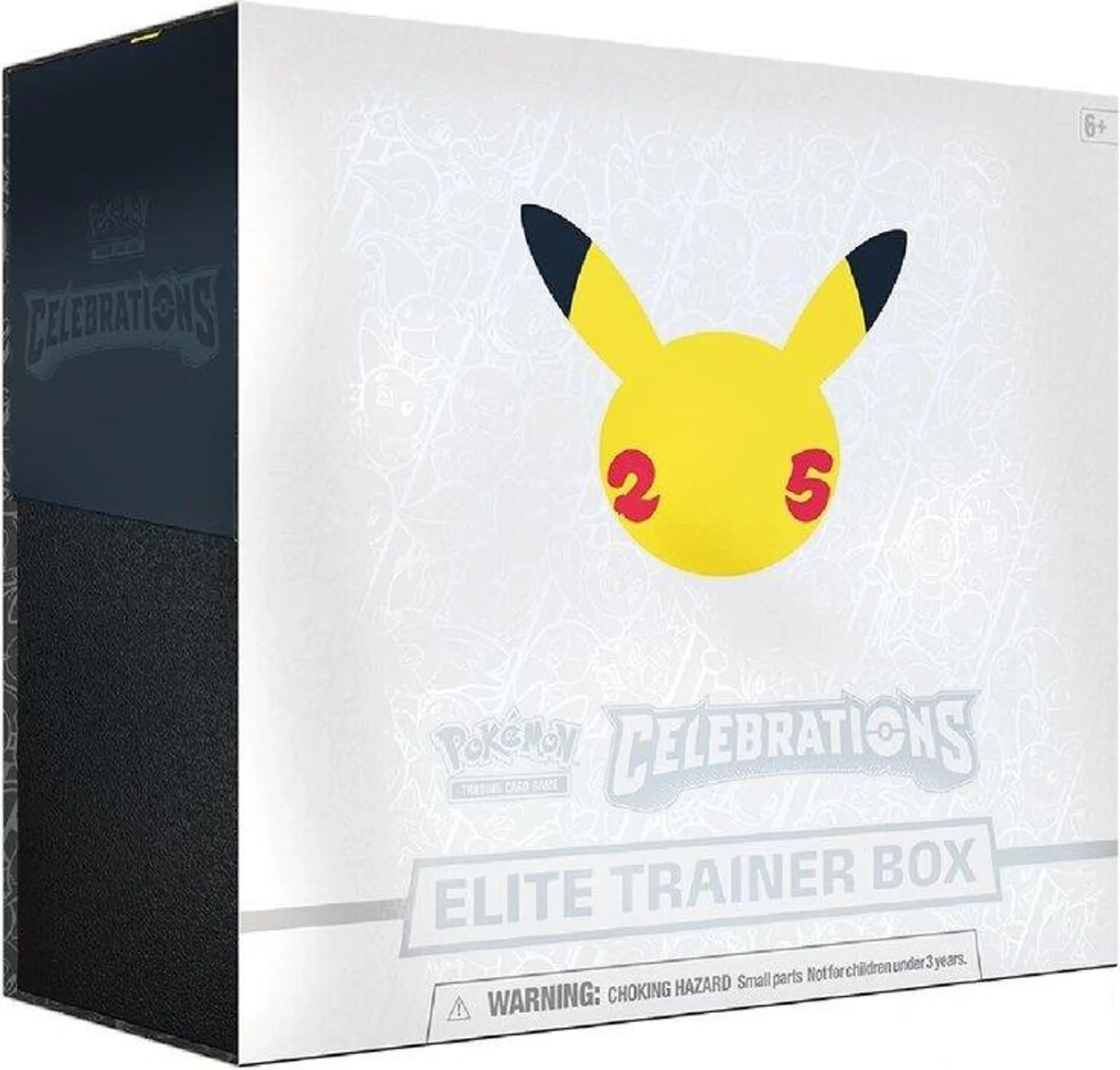 Pokémon Celebrations Elite Trainer Box with the 25th anniversary Pikachu logo