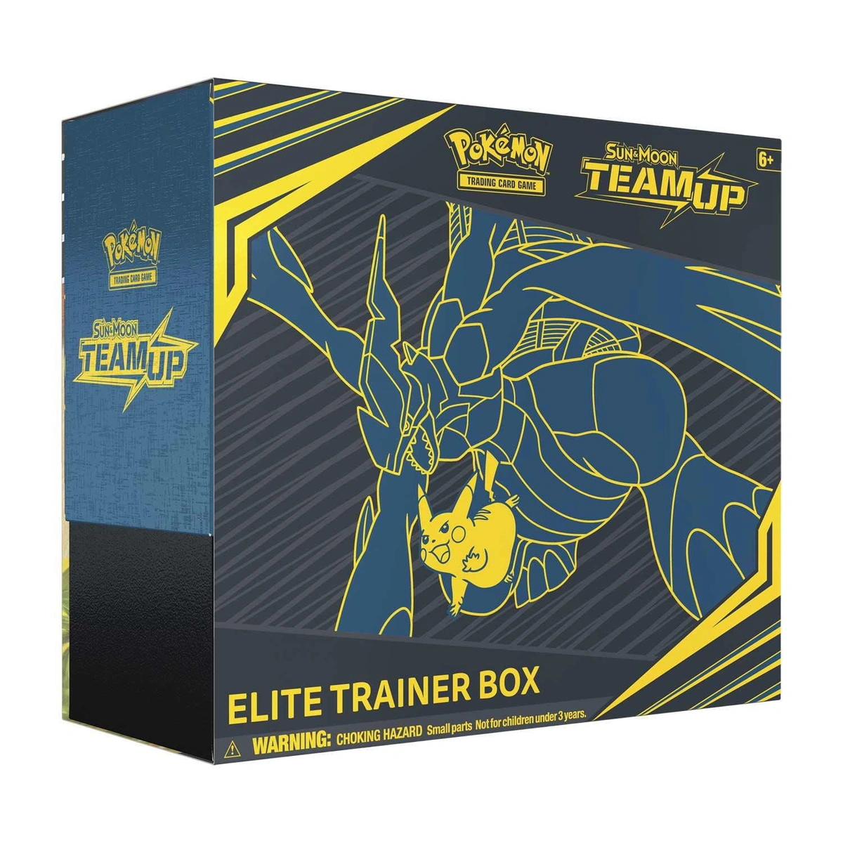 Sun and Moon Team Up Elite Trainer Box featuring Pikachu and Zekrom