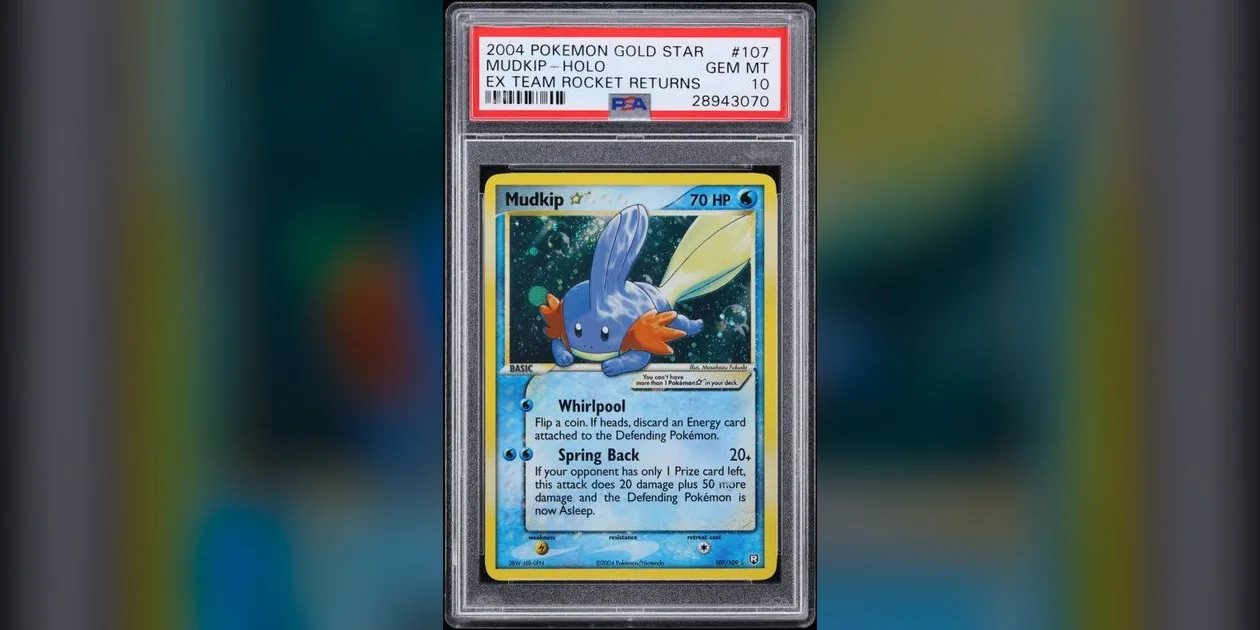 PSA 10 2004 Mudkip Gold Star card numbered 107 in Fanatics Collect auction lot 17880F1