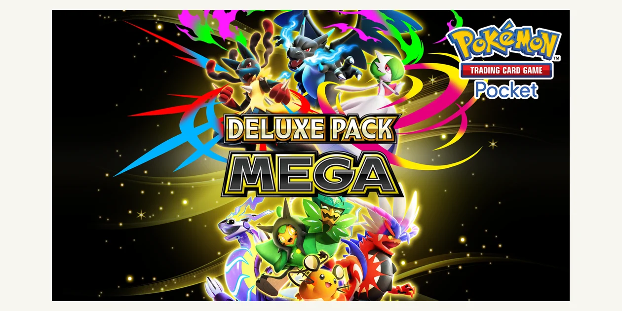 Official Pokémon TCG Pocket Deluxe Pack Mega announcement artwork