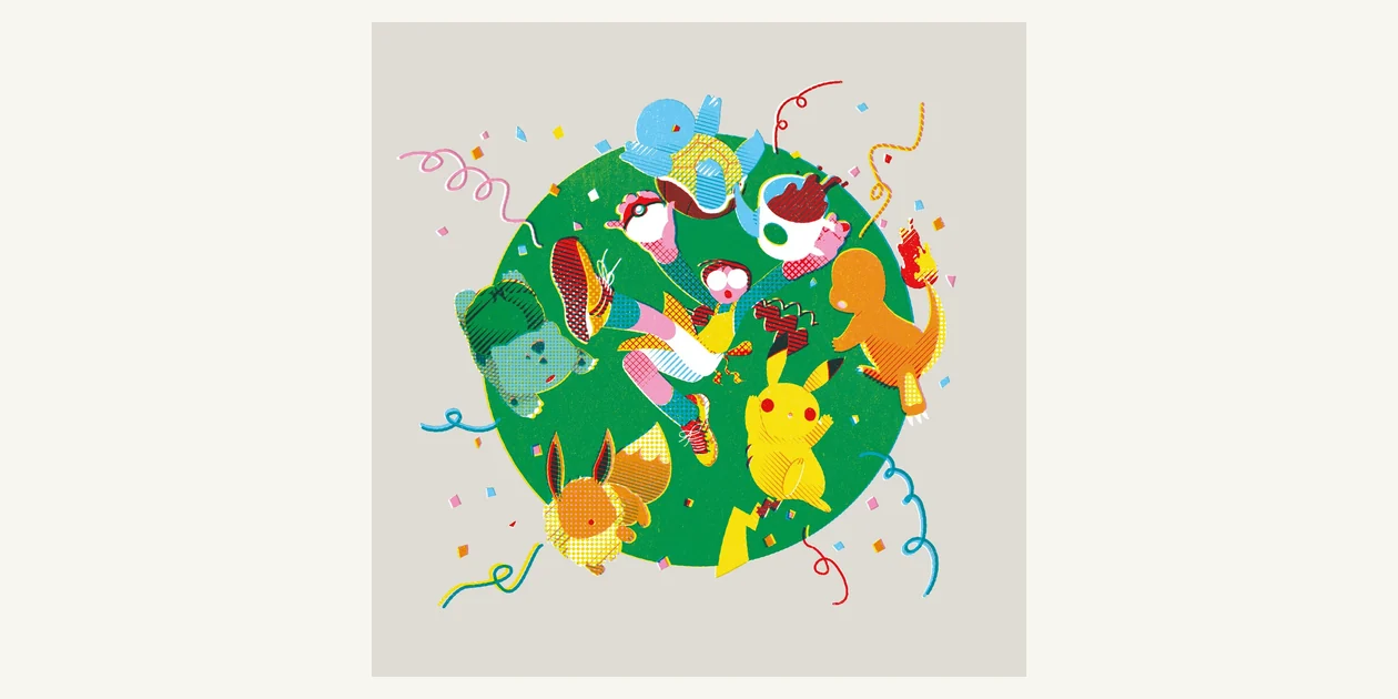 Official Pokémon and Starbucks collaboration artwork featuring Pikachu and other Pokémon around coffee-themed characters