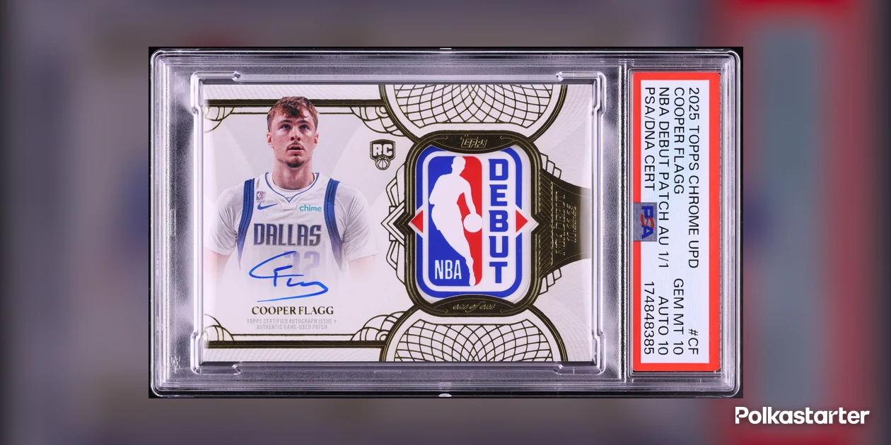 2025 Topps Chrome Update Cooper Flagg NBA Debut Patch autograph 1/1 in a PSA 10 Gem Mint, Auto 10 holder