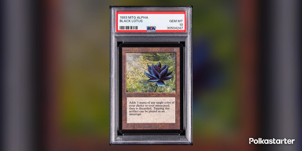1993 Magic: The Gathering Alpha Black Lotus card in a PSA Gem Mint 10 holder