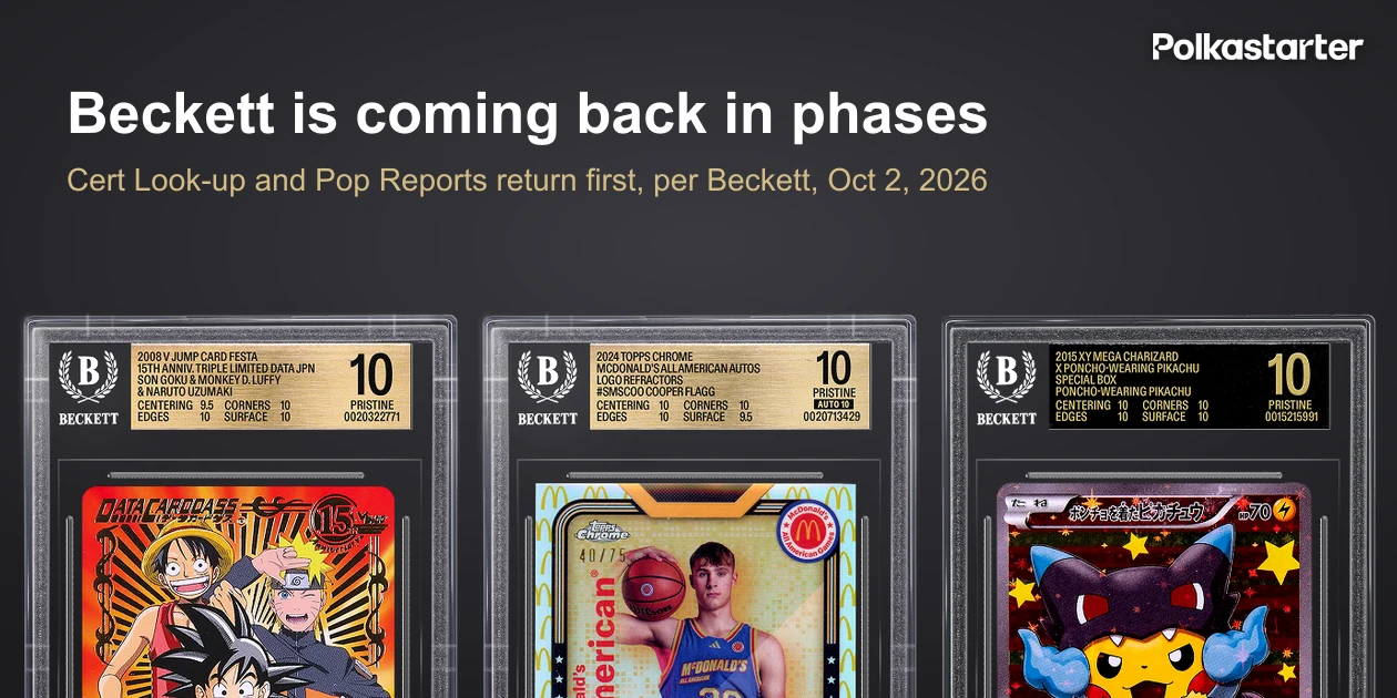 Three Beckett-graded Pristine 10 slabs under the headline Beckett is coming back in phases