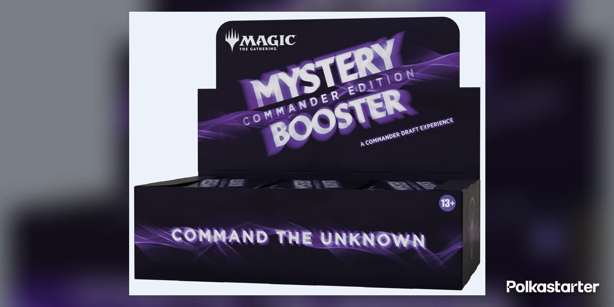 Mystery Booster Commander Edition display box with the line Command the Unknown