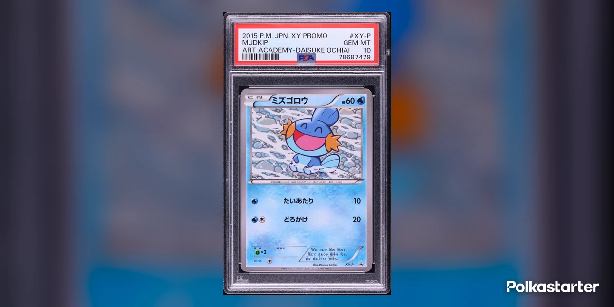 2015 Pokémon Japanese XY Promo Art Academy Mudkip by Daisuke Ochiai in a PSA Gem Mint 10 holder