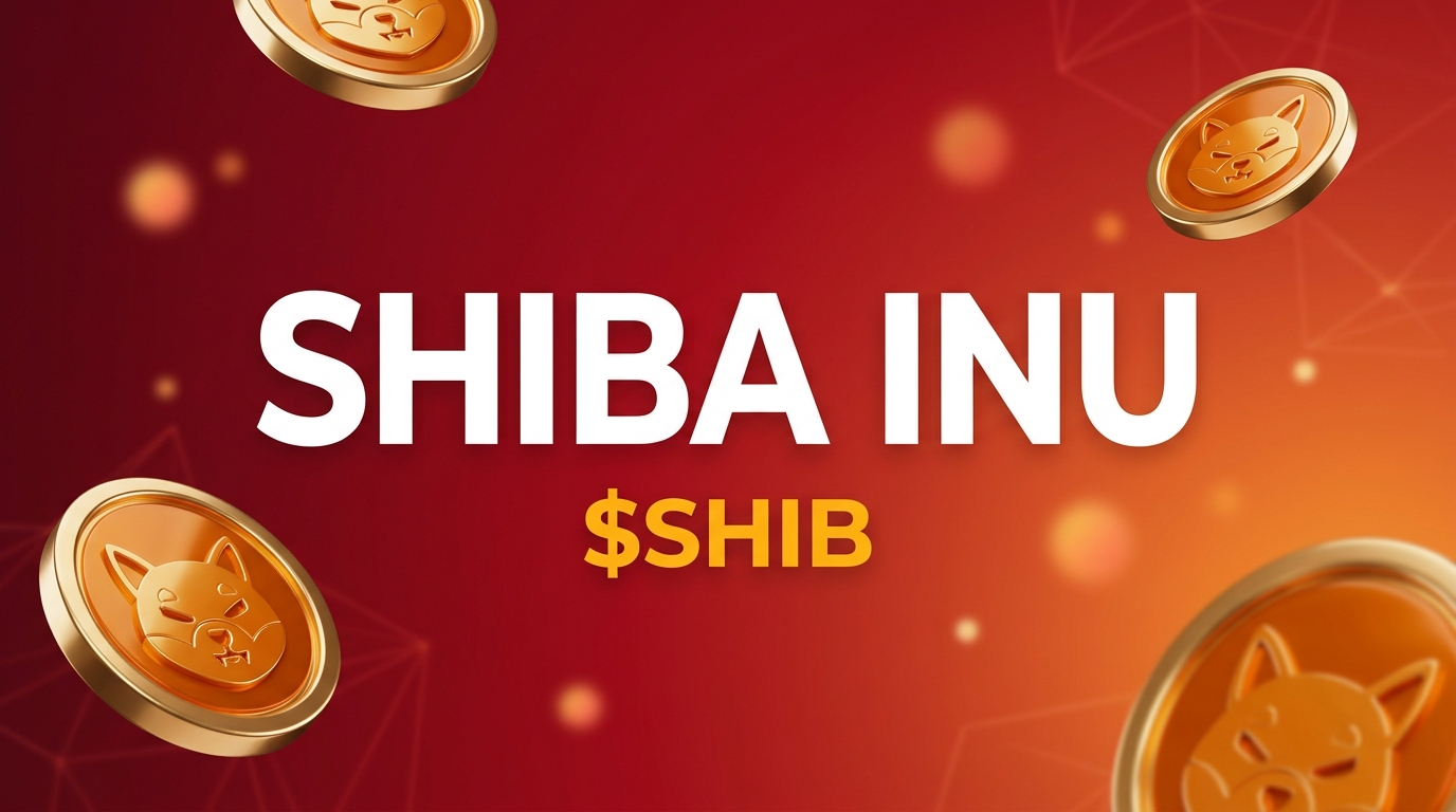 Shiba Inu ($SHIB) token cover card for a guide to spending Shiba Inu in 2026, showing glossy 3D Shiba Inu coins over a gradient background