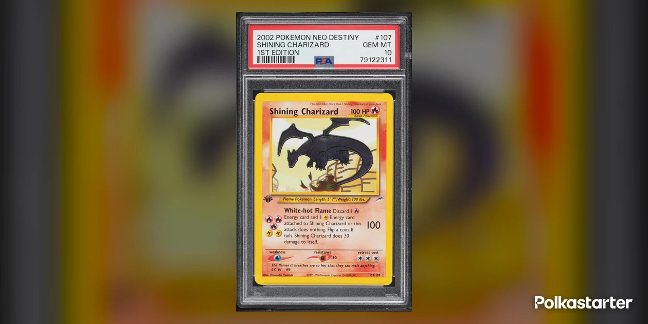 2002 Pokémon Neo Destiny 1st Edition Shining Charizard #107 in a PSA Gem Mint 10 holder