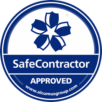 SafeContractor Approved certification badge with company website link.