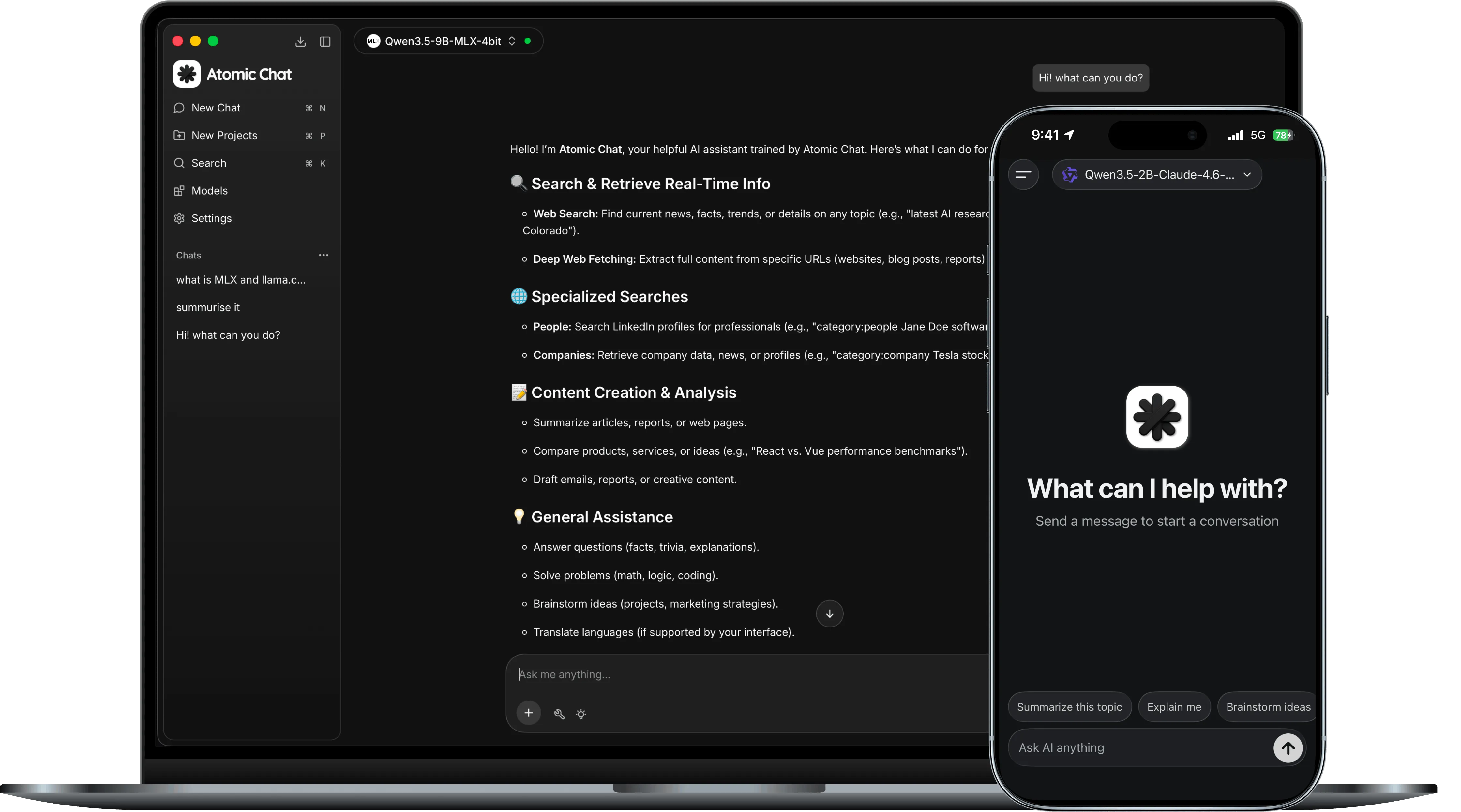 Run open-source AI models on your own device