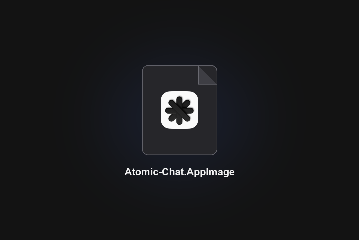 The Atomic Chat AppImage file, a single 86 MB download