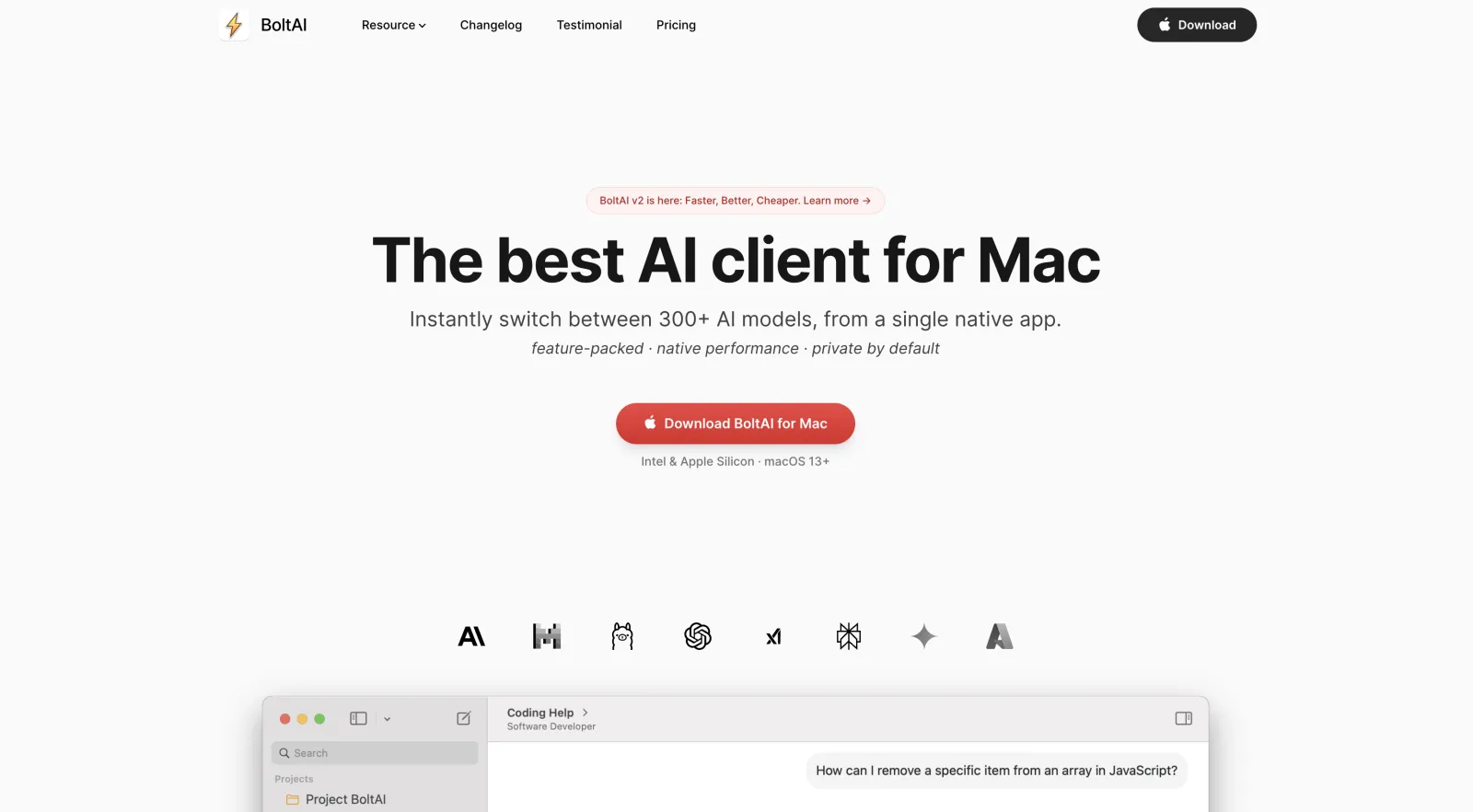 BoltAI native macOS AI client