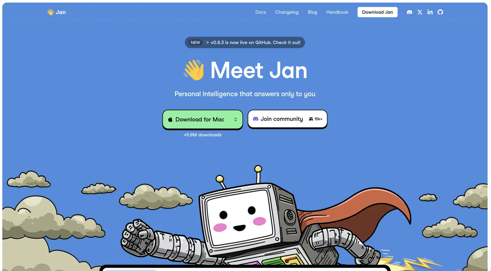 Jan desktop app interface