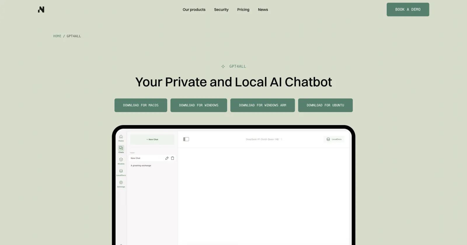 GPT4All desktop app interface
