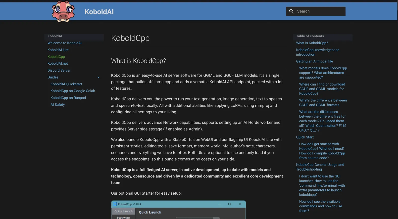 KoboldCpp interface