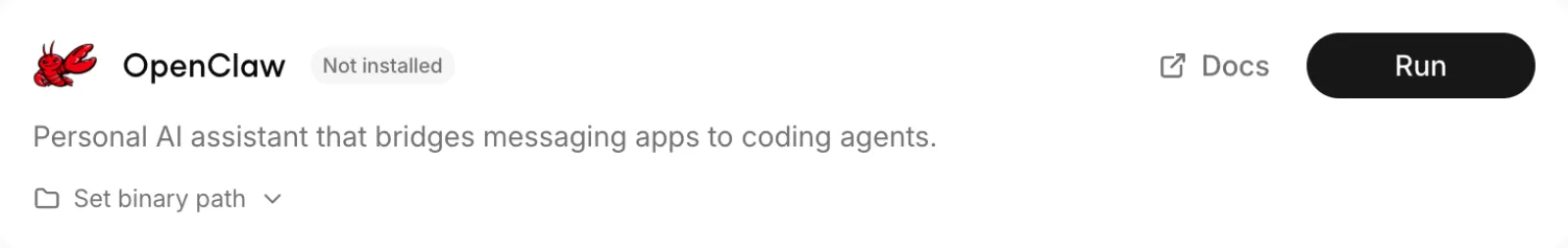 OpenClaw in the Integrations list