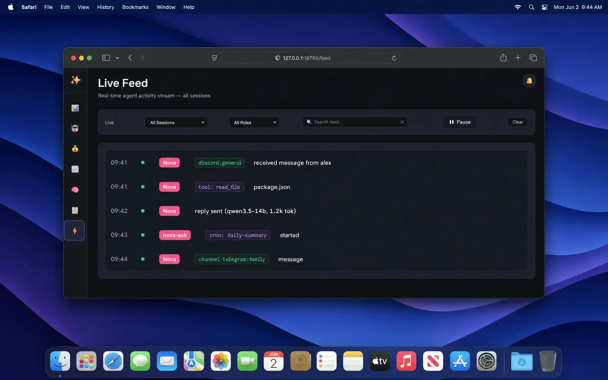 OpenClaw live feed